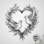 Tattoo sketch a pair of doves with intertwine… – tattoo sketch (№1754481511_0, 06.08.2025 11:58) — tattoovalue.net
