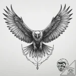 Vulture, ink illustration for tattoo, linewor… – tattoo sketch (№1754481925_0, 06.08.2025 12:05) — tattoovalue.net