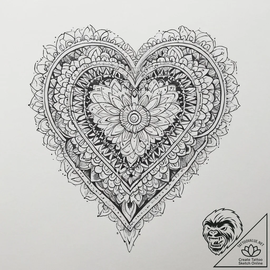 Tattoo design a pixelated heart container tha... - tattoo sketch (№1754482131_0, 06.08.2025 12:08) — tattoovalue.net