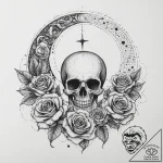 Moon, artistic tattoo sketch, muted color pal… – tattoo sketch (№1754482334_0, 06.08.2025 12:12) — tattoovalue.net