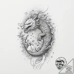 Sky, artistic tattoo sketch, dotwork shading,… – tattoo sketch (№1754482741_0, 06.08.2025 12:19) — tattoovalue.net