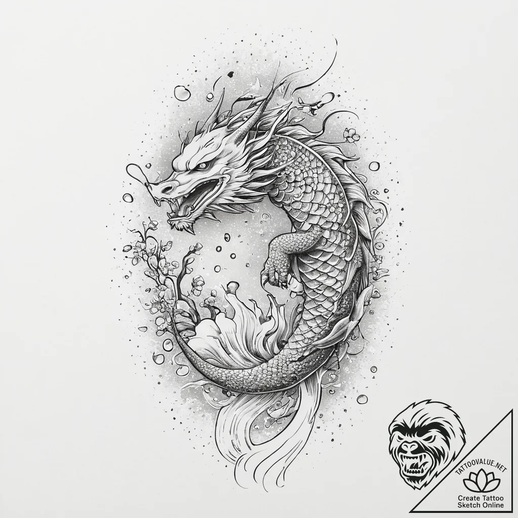 Sky, artistic tattoo sketch, dotwork shading,... - tattoo sketch (№1754482741_0, 06.08.2025 12:19) — tattoovalue.net