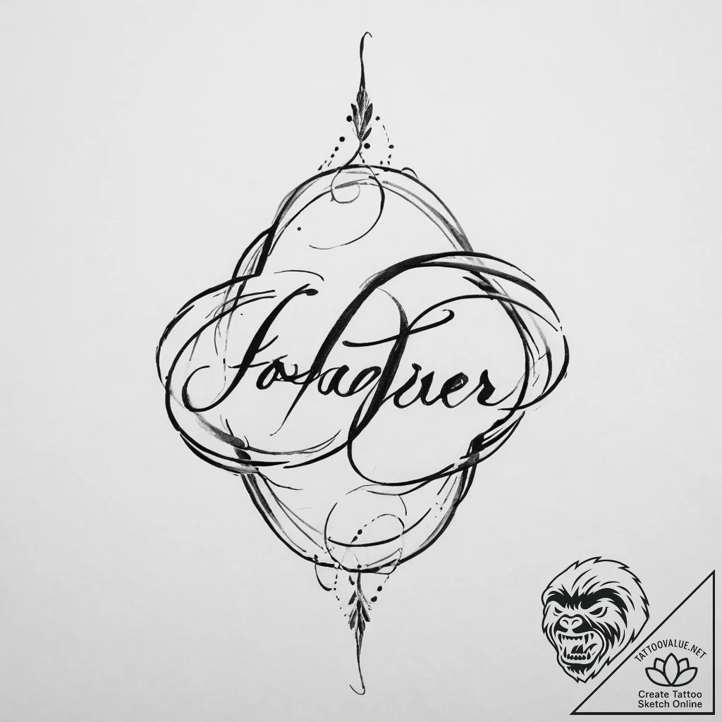 Tattoo design a subtle 'forever' symbol in a... - tattoo sketch (№1754483973_0, 06.08.2025 12:39) — tattoovalue.net