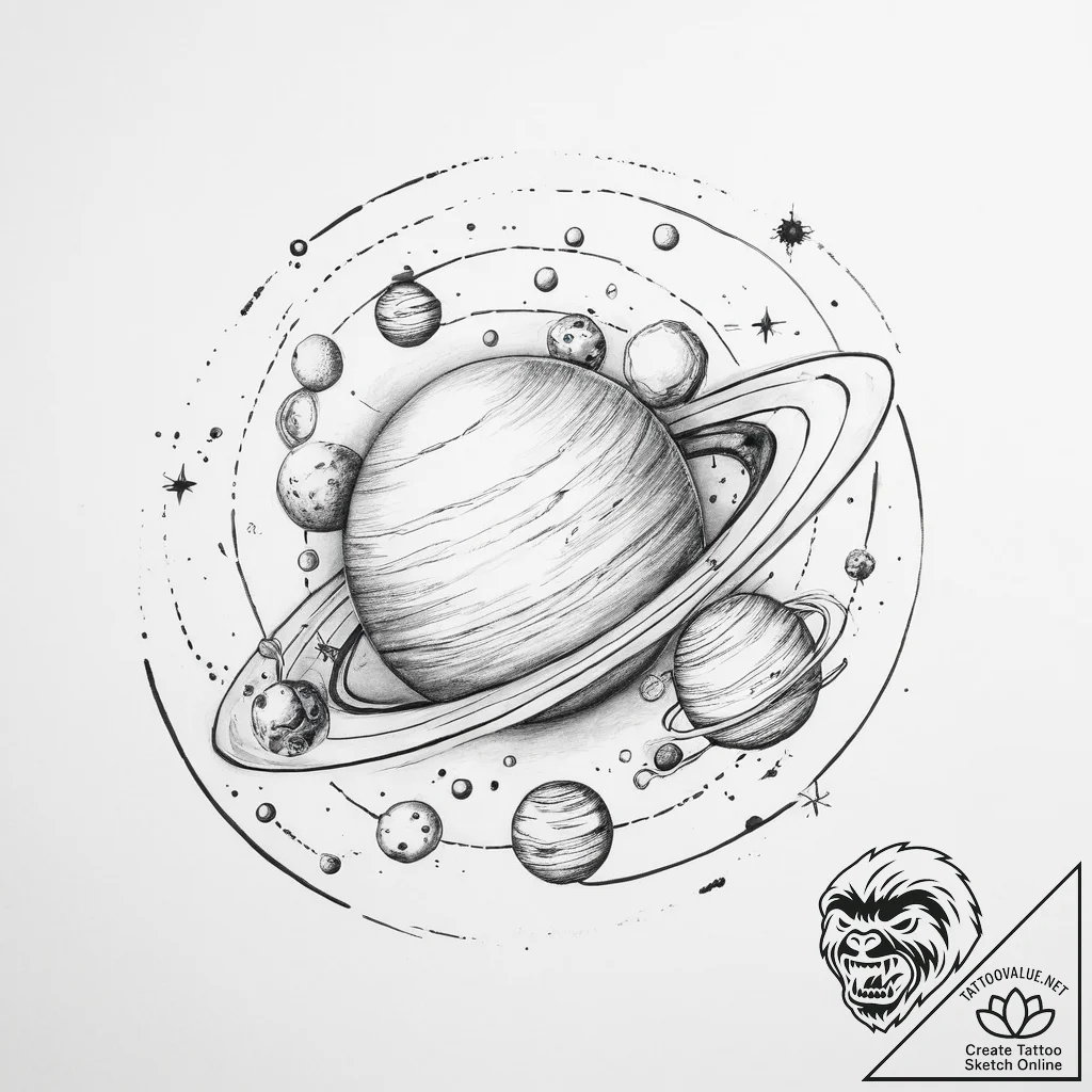 Planets - tattoo sketch (№1754484582_0, 06.08.2025 12:49) — tattoovalue.net