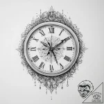 Tattoo design a clock with hands frozen at a… – tattoo sketch (№1754484987_0, 06.08.2025 12:56) — tattoovalue.net