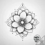 Tattoo design a minimalist geometric flower.,… – tattoo sketch (№1754485188_0, 06.08.2025 12:59) — tattoovalue.net