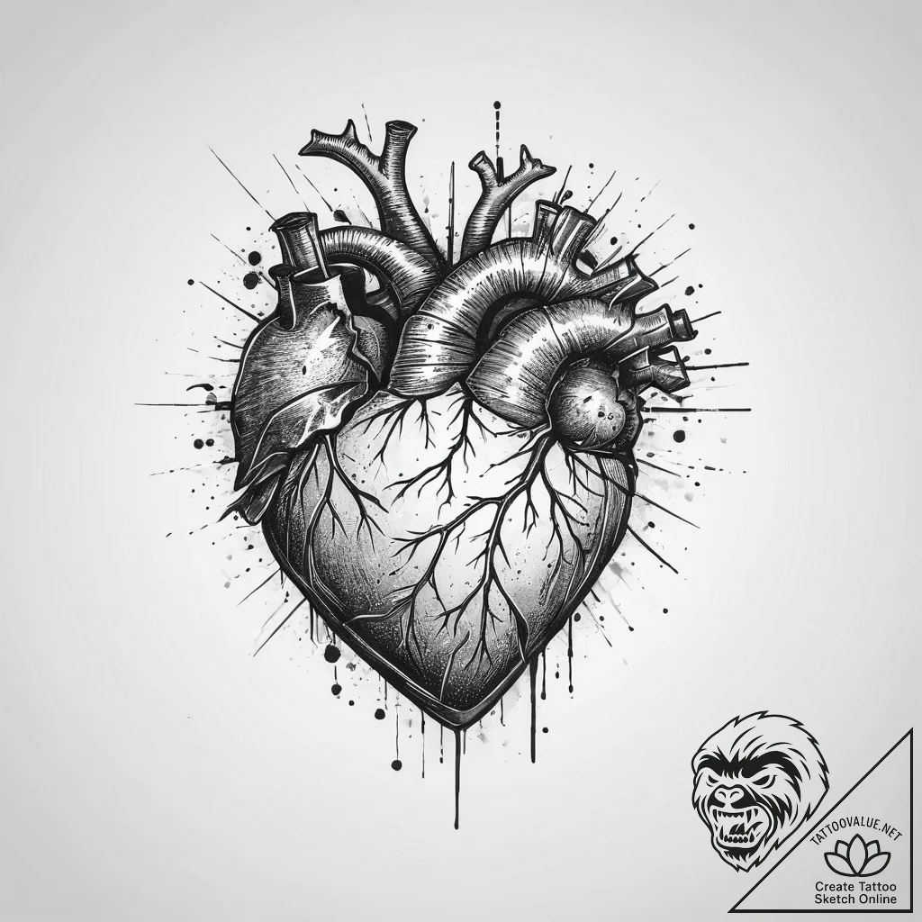 Tattoo sketch a pixelated heart container wit... - tattoo sketch (№1754485595_0, 06.08.2025 13:06) — tattoovalue.net