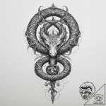 Tattoo sketch: a coiled serpent, a symbol of… – tattoo sketch (№1754487225_0, 06.08.2025 13:33) — tattoovalue.net
