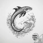 Killer whale, ink illustration for tattoo, bo… – tattoo sketch (№1754487431_0, 06.08.2025 13:37) — tattoovalue.net