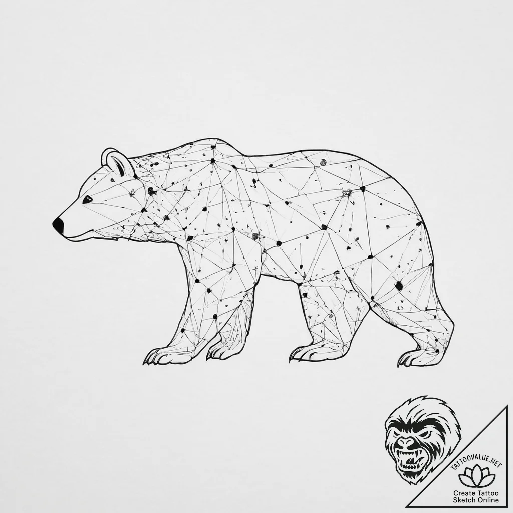 A bear made of constellations - tattoo sketch (№1754487639_0, 06.08.2025 13:40) — tattoovalue.net