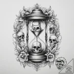 Hourglass with skulls instead of sand, tattoo… – tattoo sketch (№1754487842_0, 06.08.2025 13:44) — tattoovalue.net