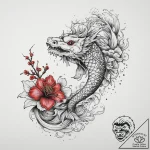 Tattoo design a floral arrangement forming th… – tattoo sketch (№1754488047_0, 06.08.2025 13:47) — tattoovalue.net