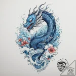 Tattoo design a deep, moody blue watercolor s… – tattoo sketch (№1754490309_0, 06.08.2025 14:25) — tattoovalue.net