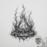 Tattoo sketch: a scene of svarog’s forge, wit… – tattoo sketch (№1754492556_0, 06.08.2025 15:02) — tattoovalue.net