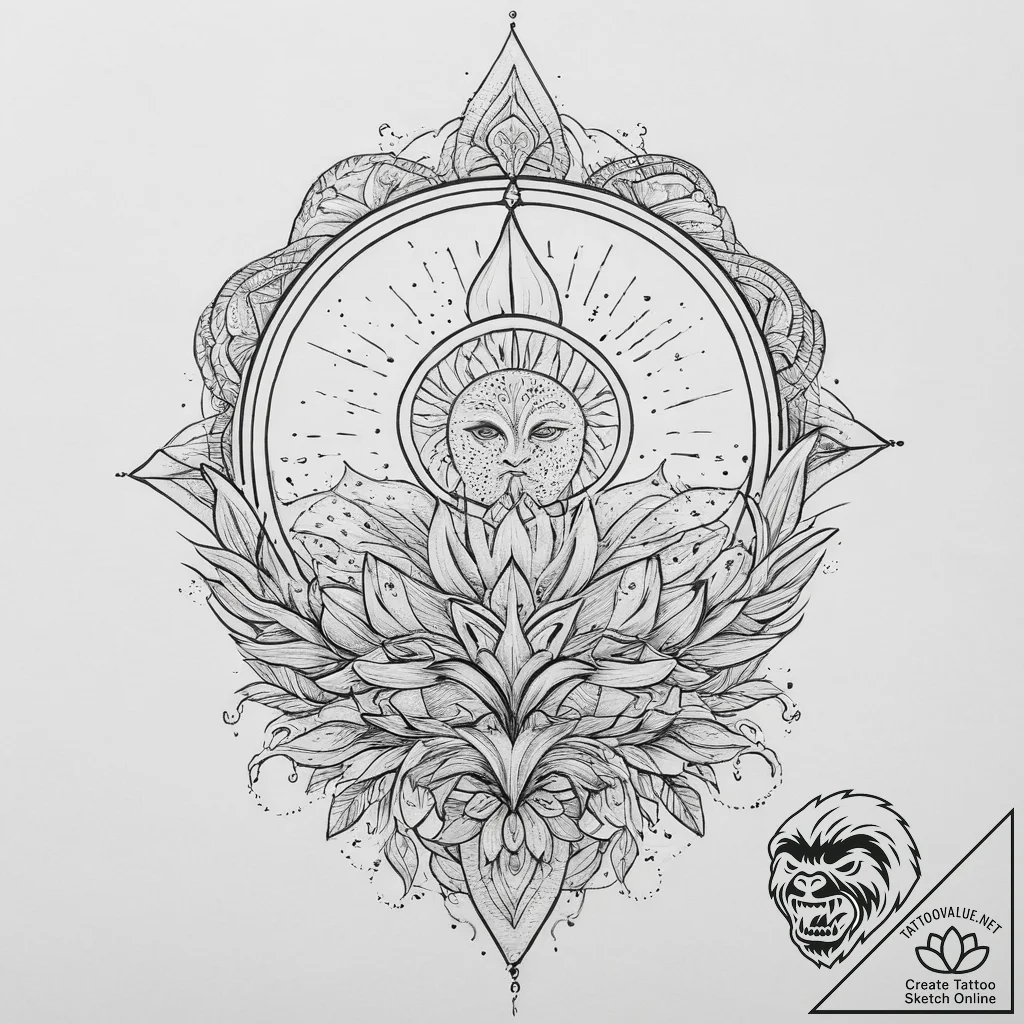 Tattoo sketch: a scene of mokosh sowing seeds... - tattoo sketch (№1754493790_0, 06.08.2025 15:23) — tattoovalue.net