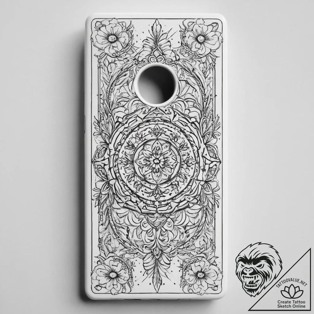Tattoo sketch a custom pc case with artistic... - tattoo sketch (№1754495446_0, 06.08.2025 15:50) — tattoovalue.net