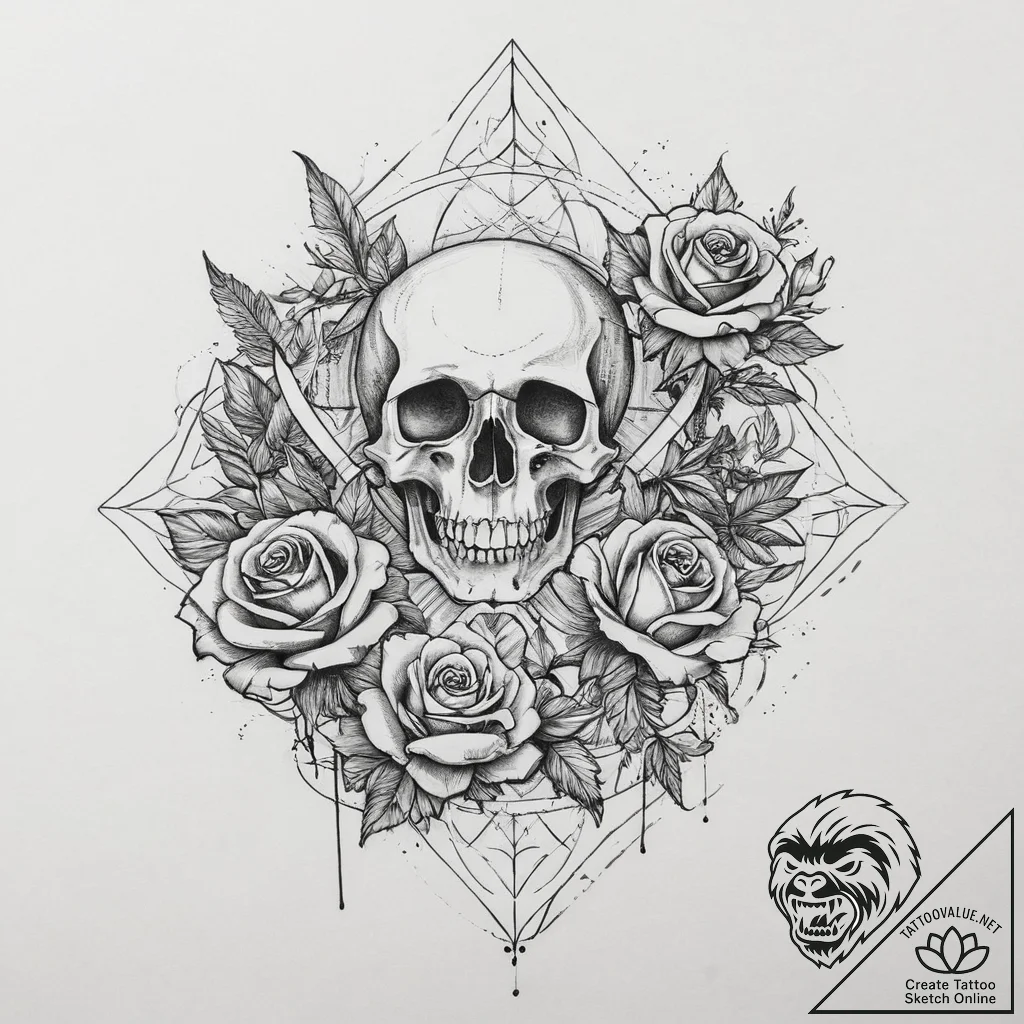 Tattoo sketch an abstract "force field" prote... - tattoo sketch (№1754496259_0, 06.08.2025 16:04) — tattoovalue.net