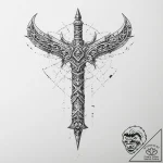 Tattoo design a retro character’s signature w… – tattoo sketch (№1754496461_0, 06.08.2025 16:07) — tattoovalue.net