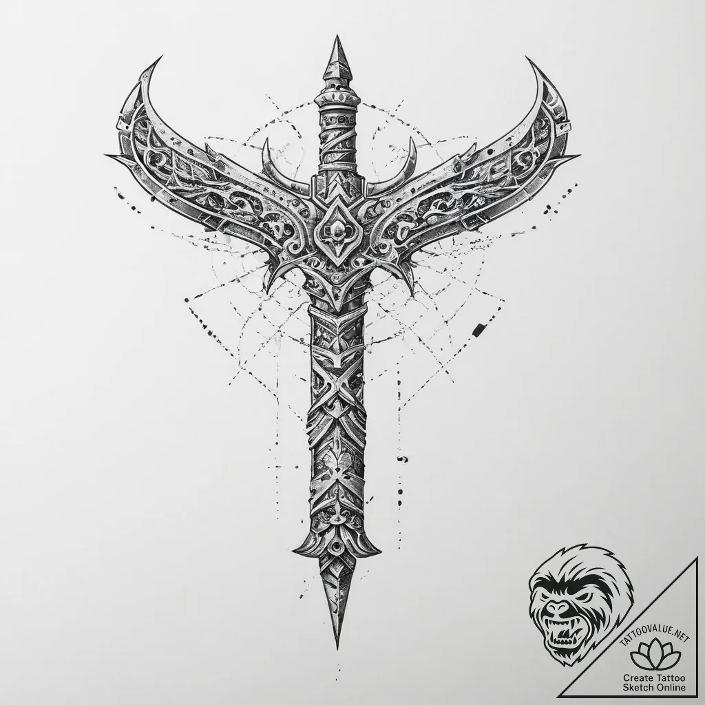 Tattoo design a retro character's signature w... - tattoo sketch (№1754496461_0, 06.08.2025 16:07) — tattoovalue.net