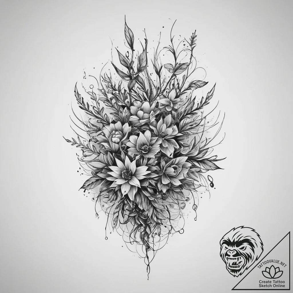 Tattoo design a cluster of thorny vines wrapp... - tattoo sketch (№1754496663_0, 06.08.2025 16:11) — tattoovalue.net