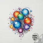 A close-up of soap bubbles, showing the swirl… – tattoo sketch (№1754496864_0, 06.08.2025 16:14) — tattoovalue.net