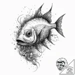 Deep-sea anglerfish, tattoo sketch design, tr… – tattoo sketch (№1754497274_0, 06.08.2025 16:21) — tattoovalue.net