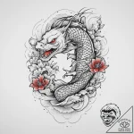Piranha, tattoo line art, on a clean white pa… – tattoo sketch (№1754497900_0, 06.08.2025 16:31) — tattoovalue.net