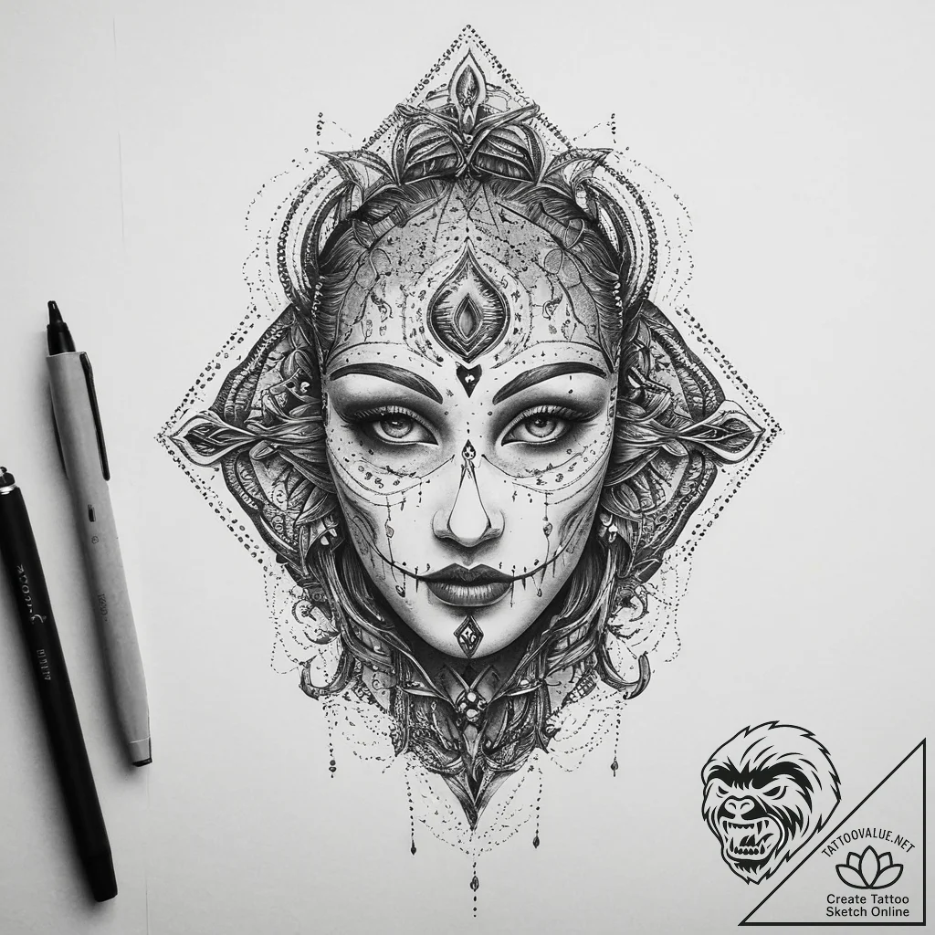 Tattoo sketch: a dark, smoky depiction of the... - tattoo sketch (№1754499547_0, 06.08.2025 16:59) — tattoovalue.net
