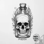 An apothecary bottle labeled “poison”, ink il… – tattoo sketch (№1754499750_0, 06.08.2025 17:02) — tattoovalue.net