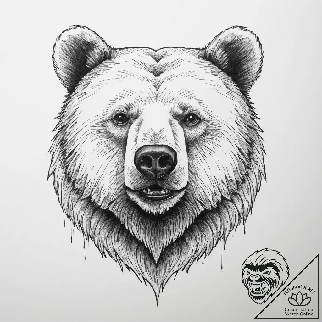 Bear - tattoo sketch (№1754500366_0, 06.08.2025 17:12) — tattoovalue.net