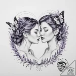Tattoo sketch gemini twins surrounded by flow… – tattoo sketch (№1754500567_0, 06.08.2025 17:16) — tattoovalue.net