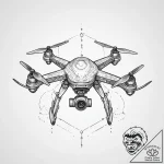 Tattoo sketch a small, stylized drone with gl… – tattoo sketch (№1754500978_0, 06.08.2025 17:22) — tattoovalue.net