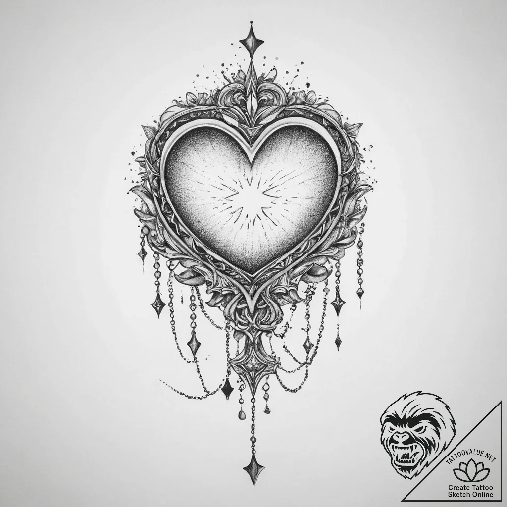 Tattoo design a delicate chain draped across... - tattoo sketch (№1754501807_0, 06.08.2025 17:36) — tattoovalue.net