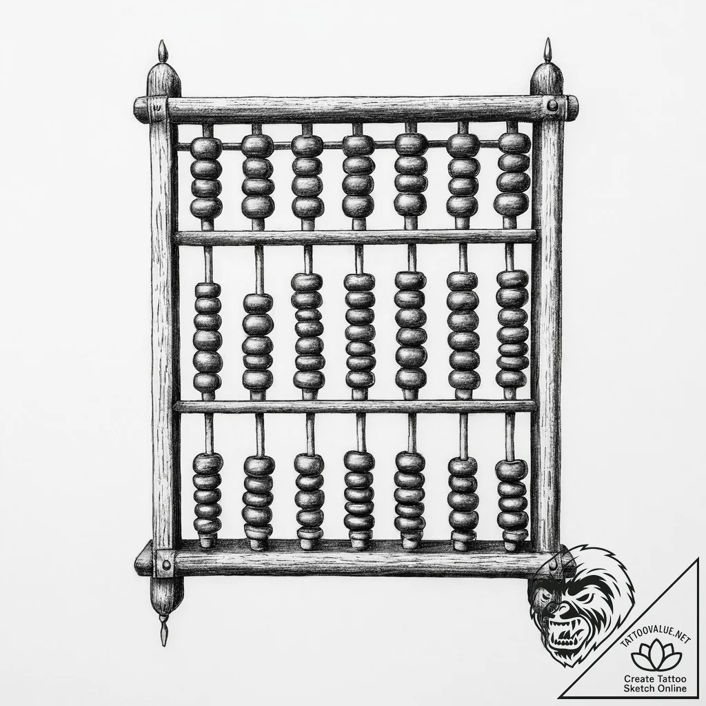 Abacus - tattoo sketch (№1754503030_0, 06.08.2025 17:57) — tattoovalue.net