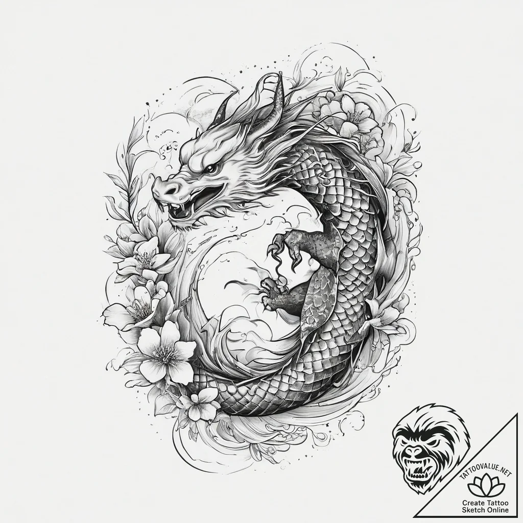 Flag, concept art for tattoo, fine lines, del... - tattoo sketch (№1754503842_0, 06.08.2025 18:10) — tattoovalue.net