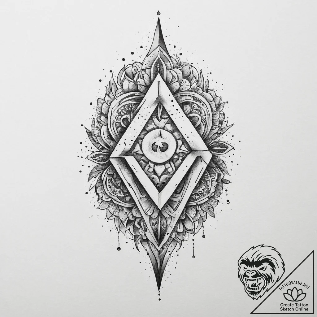 74. tattoo design: a minimalist "raduga" rune... - tattoo sketch (№1754504047_0, 06.08.2025 18:14) — tattoovalue.net