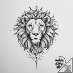 Tattoo sketch a leo lion with the sun’s glyph… – tattoo sketch (№1754504253_0, 06.08.2025 18:17) — tattoovalue.net