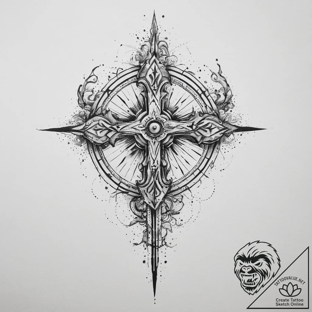 Tattoo sketch a zodiac glyph formed by wisps... - tattoo sketch (№1754504459_0, 06.08.2025 18:20) — tattoovalue.net