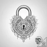 Tattoo design a digital padlock with a styliz… – tattoo sketch (№1754504662_0, 06.08.2025 18:24) — tattoovalue.net