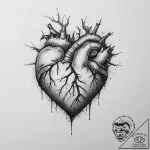 Tattoo design a hand drawing a heart on a mis… – tattoo sketch (№1754505281_0, 06.08.2025 18:34) — tattoovalue.net