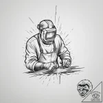 A welder at work, sparks showering down., tat… – tattoo sketch (№1754506495_0, 06.08.2025 18:54) — tattoovalue.net