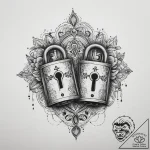 Lock and key (as a pair), artistic tattoo ske… – tattoo sketch (№1754507517_0, 06.08.2025 19:11) — tattoovalue.net