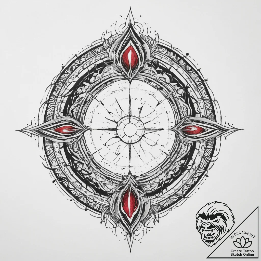 Tattoo sketch a stylized portal opening to a... - tattoo sketch (№1754507931_0, 06.08.2025 19:18) — tattoovalue.net