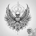 Tattoo design a phoenix rising from abstract… – tattoo sketch (№1754509371_0, 06.08.2025 19:42) — tattoovalue.net