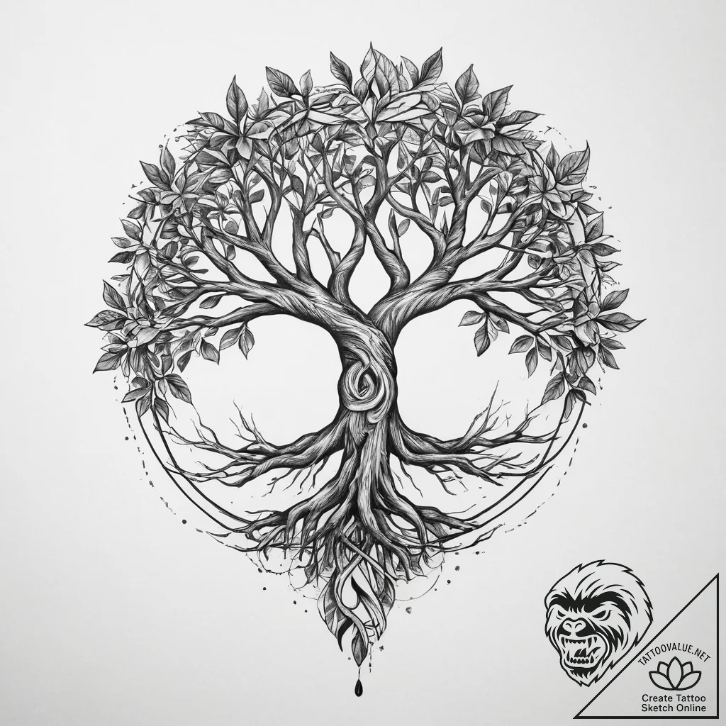 69. tattoo design: a "alatyr" rune appearing... - tattoo sketch (№1754509575_0, 06.08.2025 19:46) — tattoovalue.net