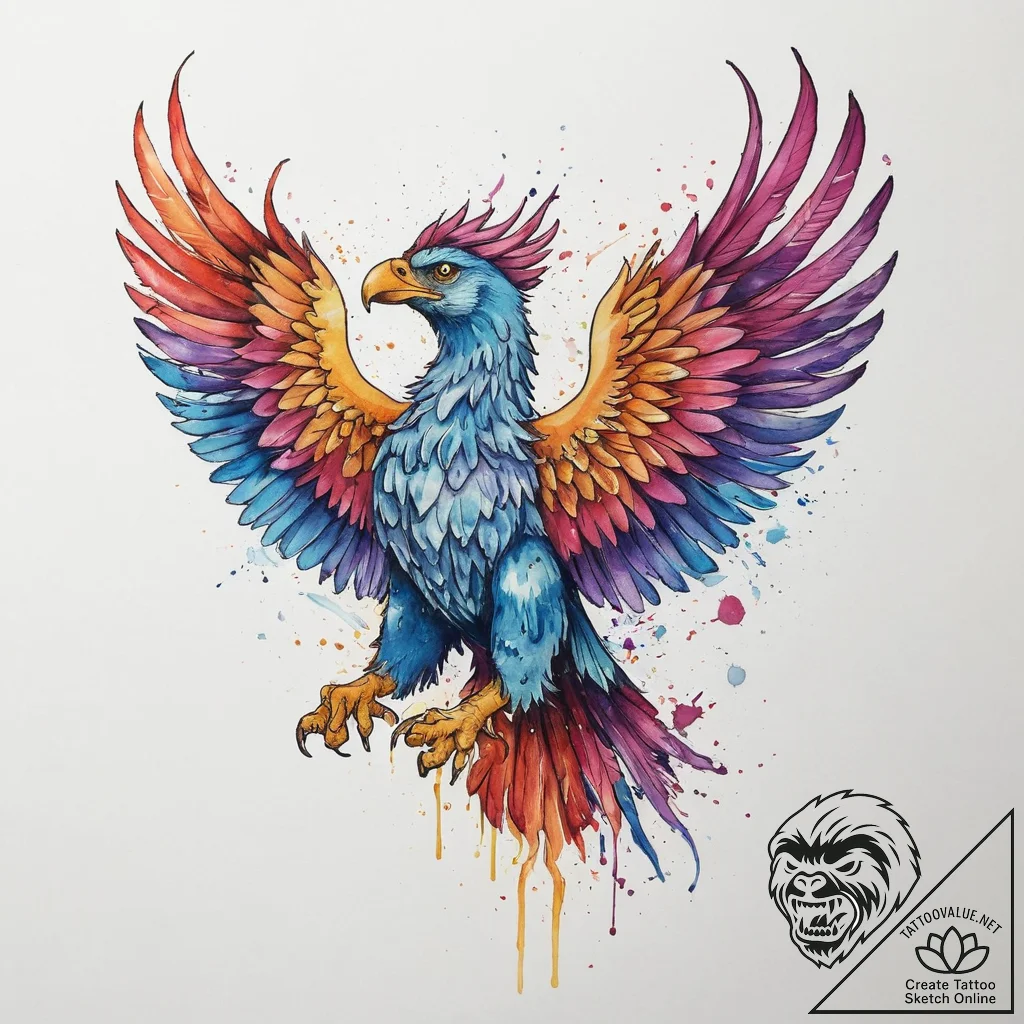 Griffin, tattoo flash sheet design, fine line... - tattoo sketch (№1754510188_0, 06.08.2025 19:56) — tattoovalue.net