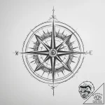 Tattoo design a small, stylized compass. – tattoo sketch (№1754512035_0, 06.08.2025 20:27) — tattoovalue.net