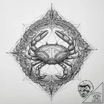 Tattoo design a detailed cancer crab, with sa… – tattoo sketch (№1754512238_0, 06.08.2025 20:30) — tattoovalue.net