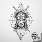 Tattoo design a spartan spear piercing throug… – tattoo sketch (№1754512857_0, 06.08.2025 20:40) — tattoovalue.net