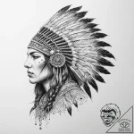 Tattoo sketch a native american warrior’s hea… – tattoo sketch (№1754513679_0, 06.08.2025 20:54) — tattoovalue.net